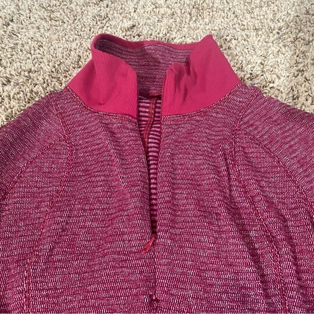 Lululemon Runderful 1/2 Zip Pullover Top Size 2 Red / Pink Berry - Picture 5 of 9